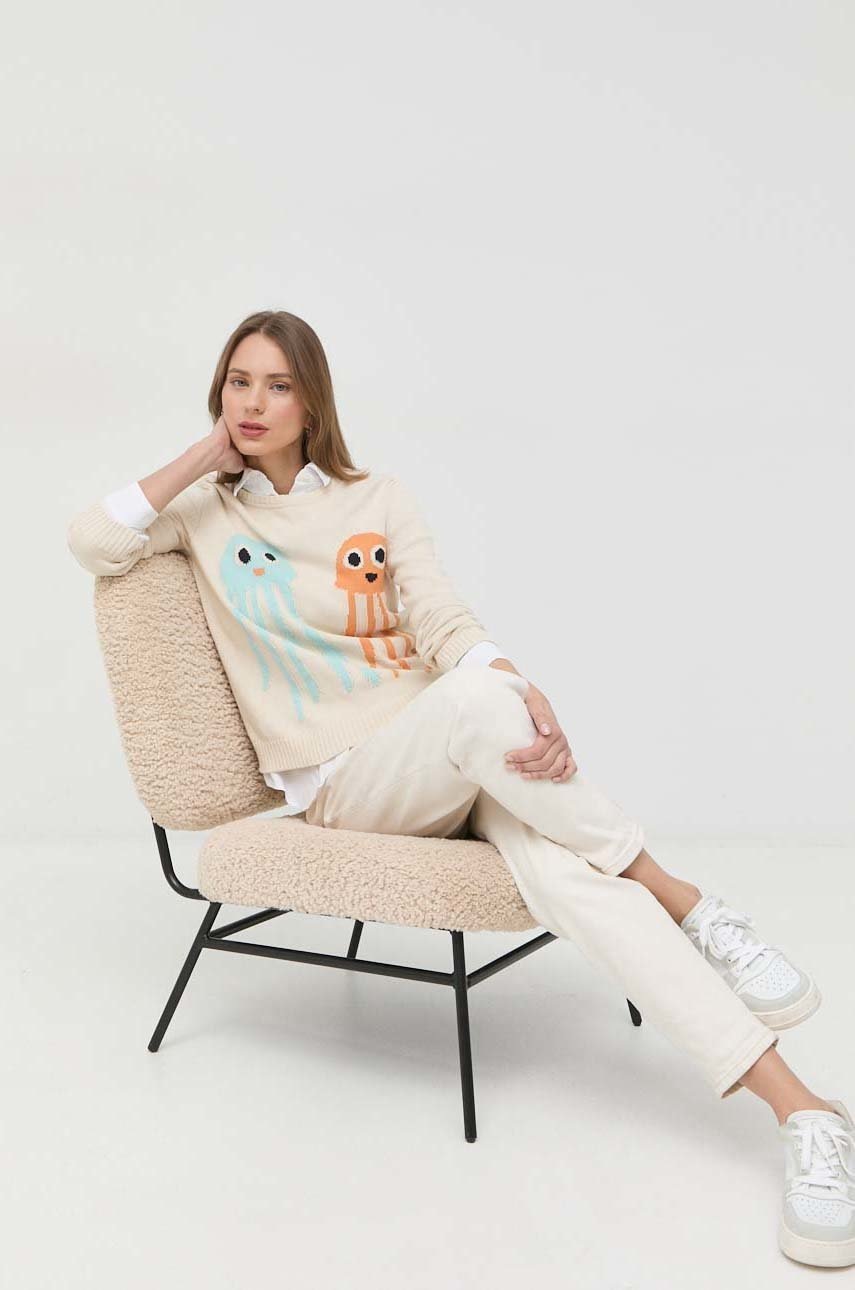 

Свитер Weekend Max Mara женский цвет бежевый лёгкий