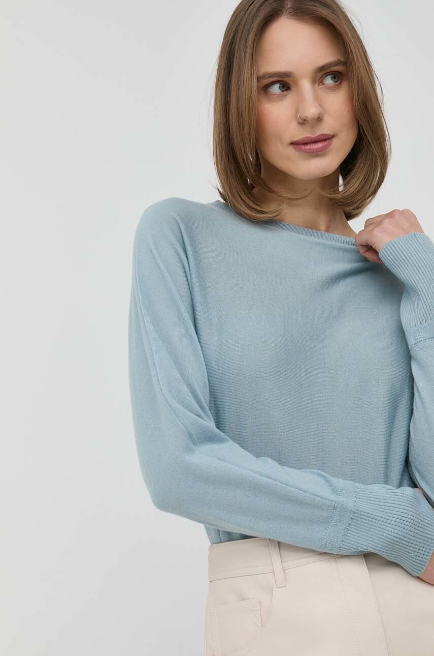 

Вълнен пуловер Max Mara Leisure дамски в синьо от лека материя, Син