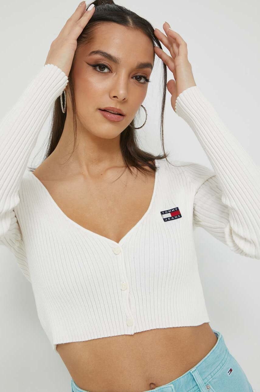 

Жилетка Tommy Jeans в бежово от лека материя, Бежов