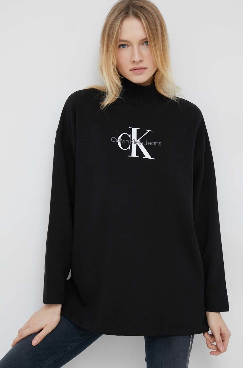 

Суичър Calvin Klein Jeans в черно с принт, Черен