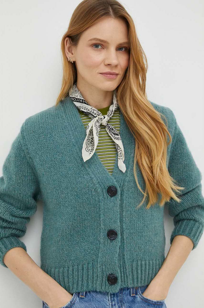 Marc O'polo Cardigan Din Lana Femei, Culoarea Verde