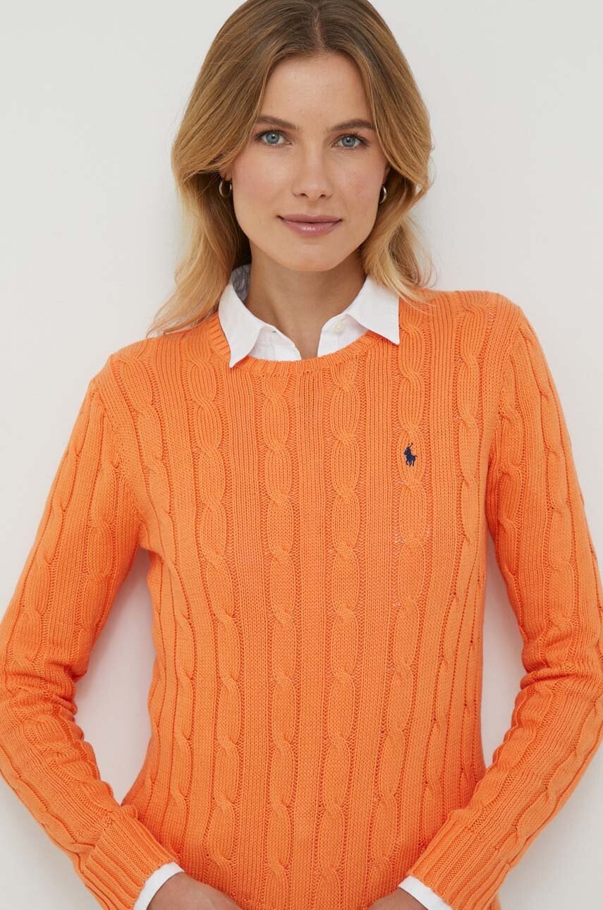 

Памучен пуловер Polo Ralph Lauren в оранжево, Оранжев