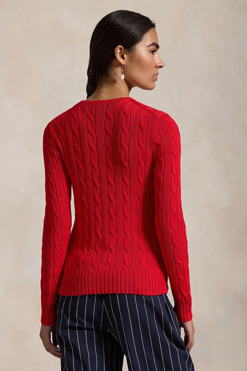 Хлопковый свитер Polo Ralph Lauren цвет белый  211891640 Хлопковый свитер Polo Ralph Lauren цвет белый  211891640