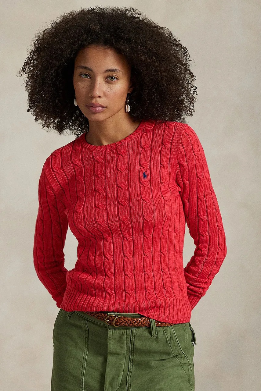 

Памучен пуловер Polo Ralph Lauren в бяло 211891640, Червен