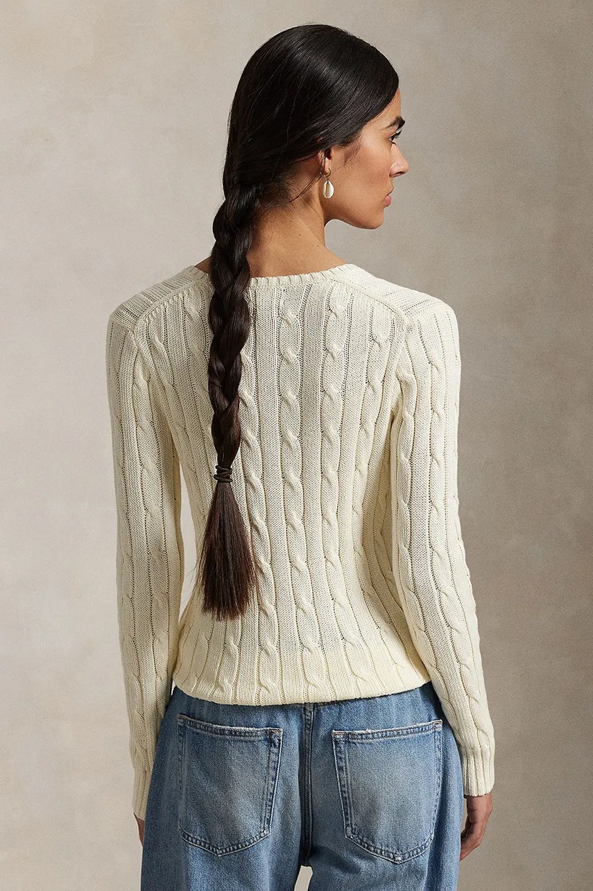 Хлопковый свитер Polo Ralph Lauren цвет белый лёгкий 211891641