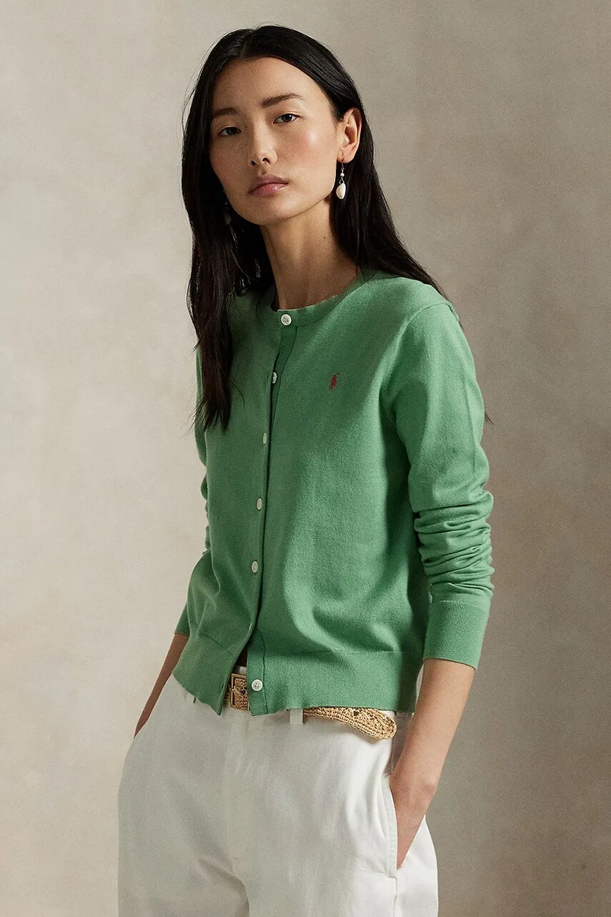 Levně Kardigan Polo Ralph Lauren dámský, béžová barva, lehký, 211891672