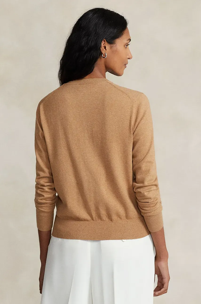 Джемпер Polo Ralph Lauren женский цвет бежевый лёгкий 211891672 Джемпер Polo Ralph Lauren женский цвет бежевый лёгкий 211891672