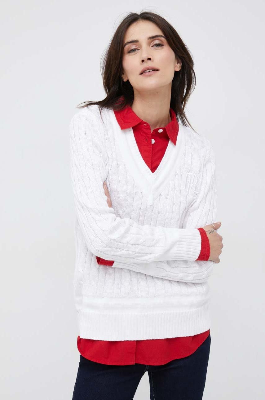 

Свитер Lauren Ralph Lauren женский цвет белый лёгкий