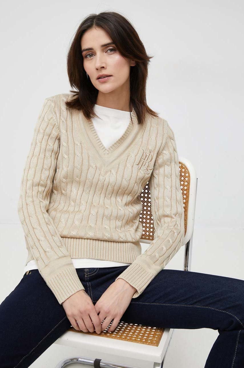 

Светр Lauren Ralph Lauren жіночий колір бежевий легкий