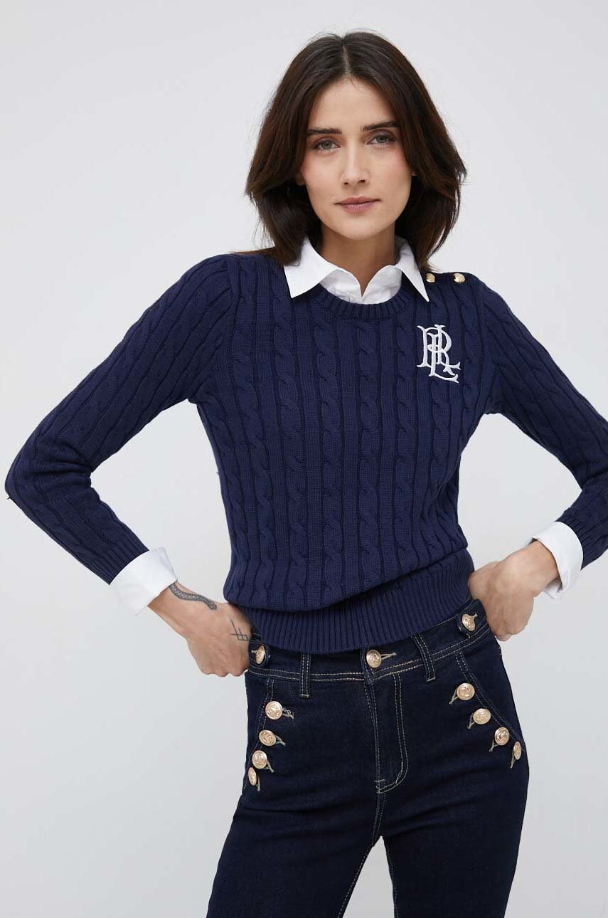 

Хлопковый свитер Lauren Ralph Lauren женский цвет синий