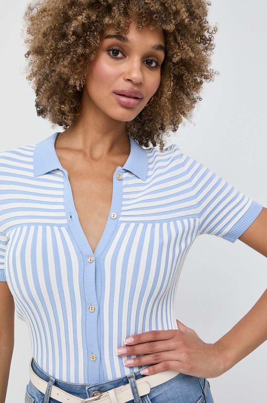 

Жилетка Guess в синьо от лека материя, Син
