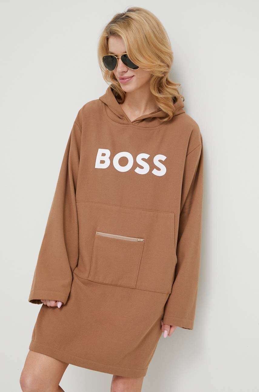 

Памучна кърпа BOSS в кафяво, Кафяв
