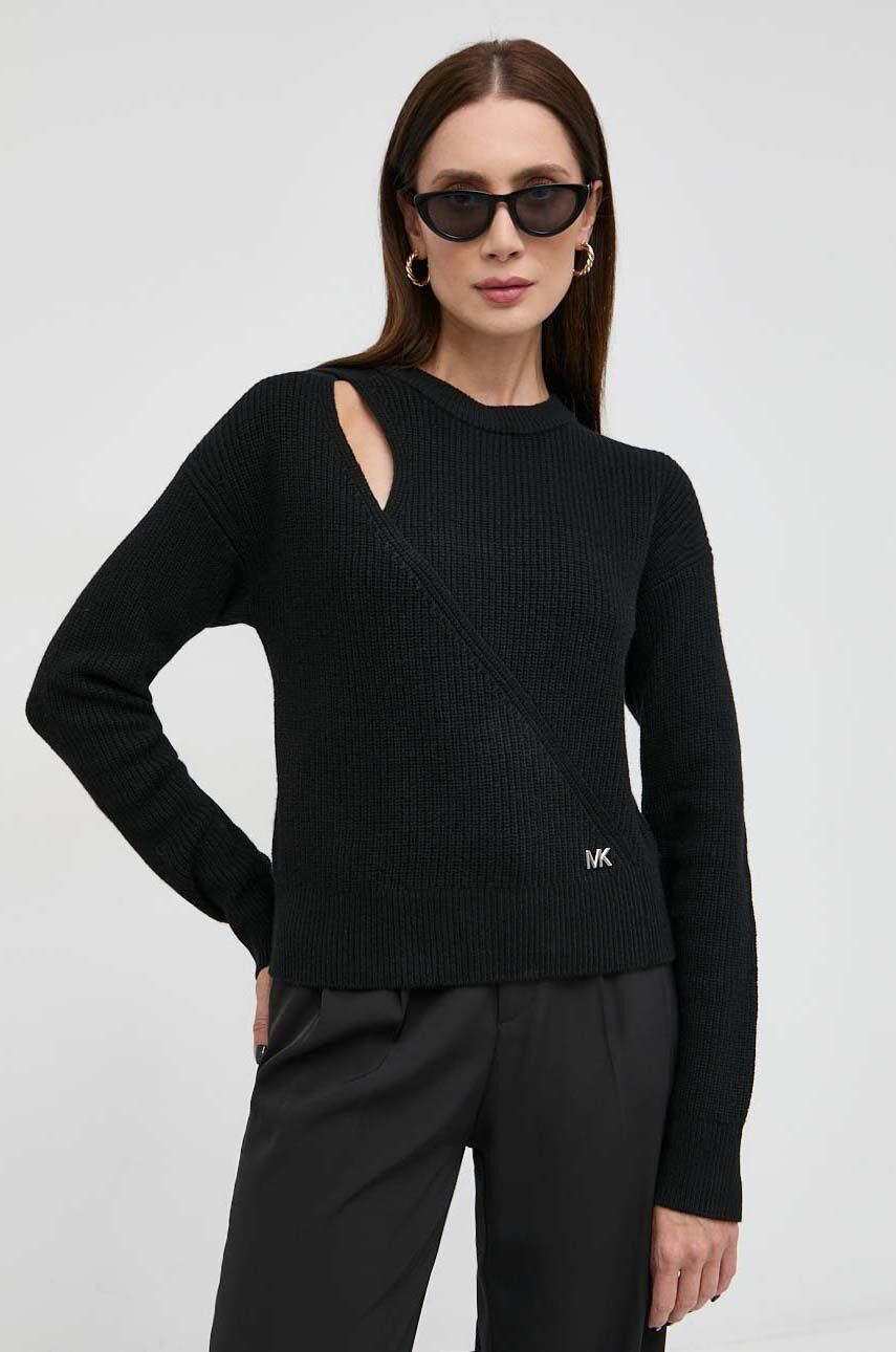 MICHAEL Michael Kors pulover de lana femei, culoarea negru, călduros