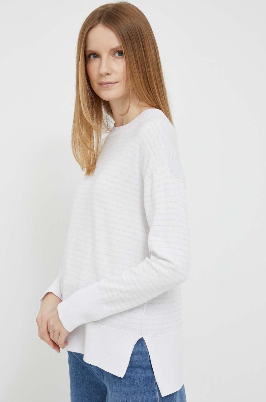 Dkny pulover din amestec de casmir culoarea alb, light