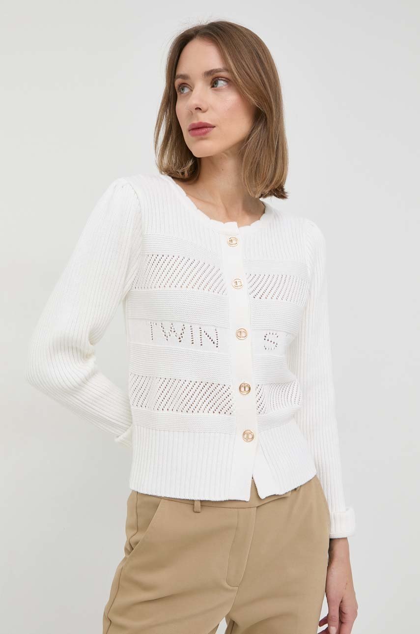 

Жилетка Twinset в бяло от лека материя, Бял