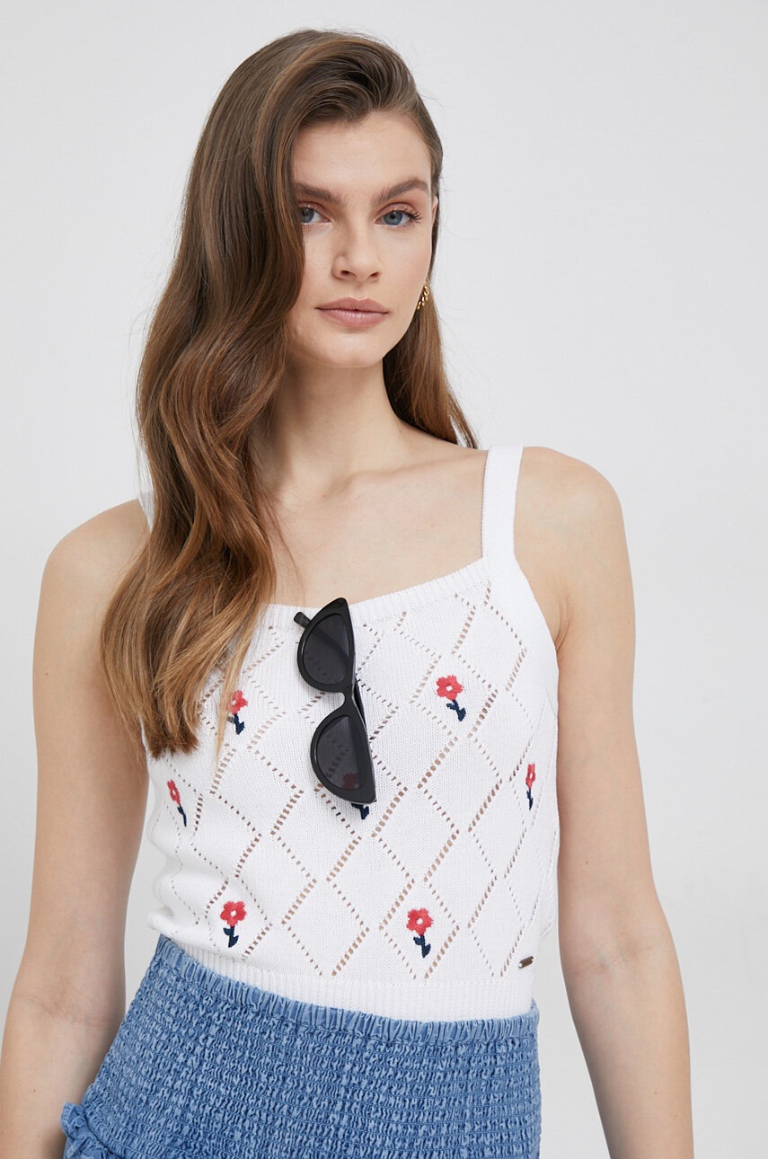 

Бавовняний топ Pepe Jeans Flora колір білий
