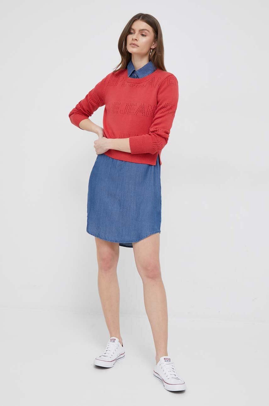 

Памучен пуловер Pepe Jeans Tierney в червено, Червен
