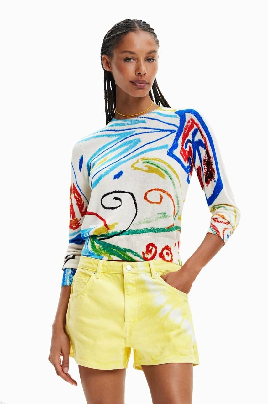 

Свитер Desigual женский цвет белый