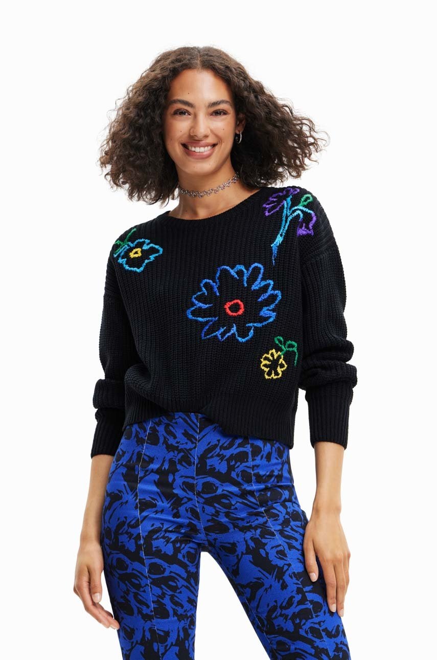 

Светр Desigual жіночий колір чорний