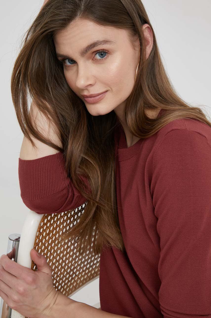 Sisley pulover femei, culoarea maro, light