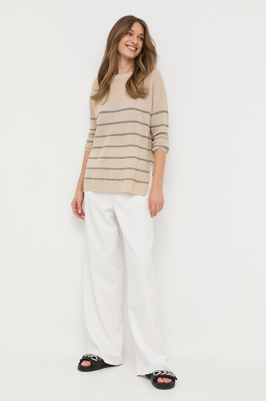 

Свитер с примесью льна Max Mara Leisure цвет бежевый лёгкий