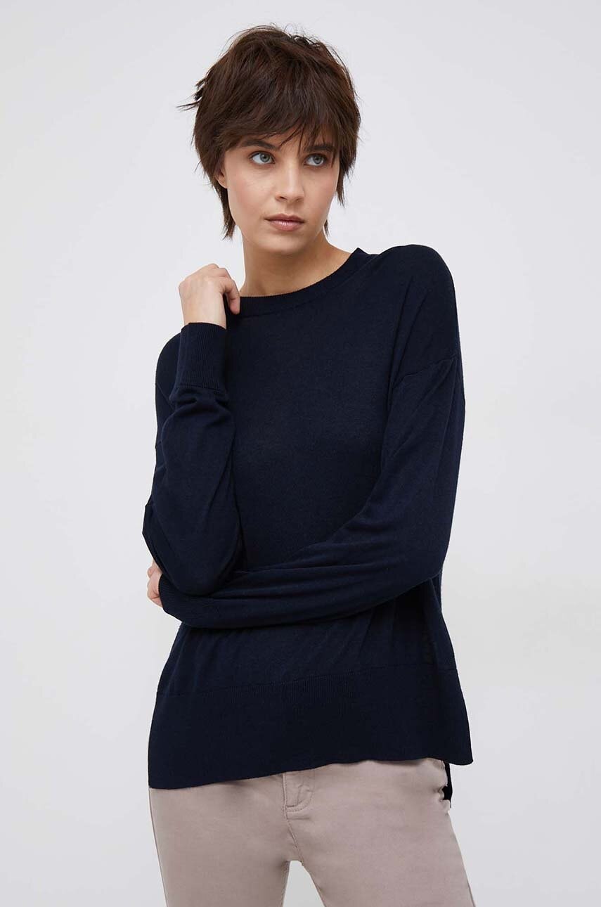 United colors of benetton pulover din amestec de casmir culoarea albastru marin, light