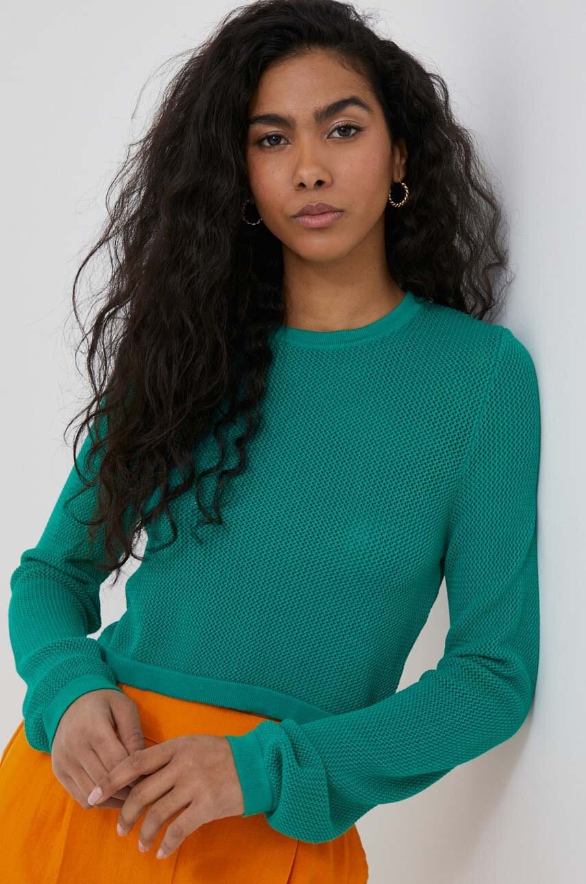 

Светр United Colors of Benetton жіночий колір зелений легкий