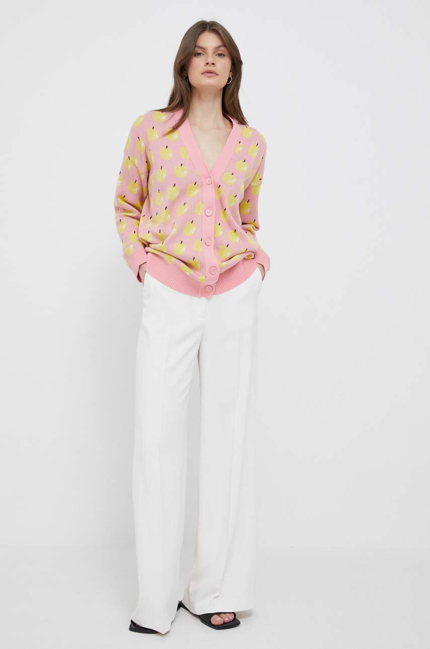 

Хлопковый кардиган United Colors of Benetton цвет розовый
