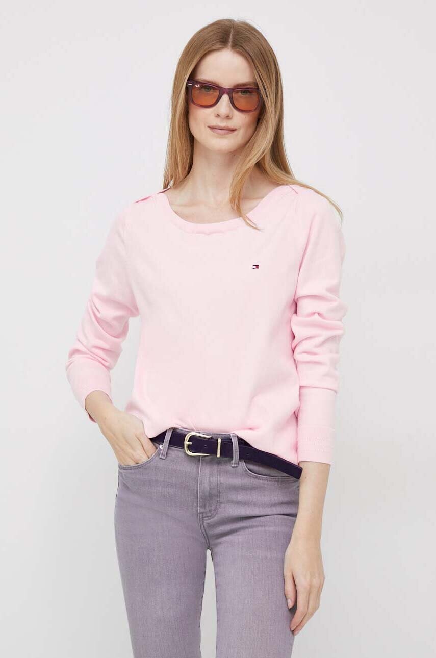 

Свитер Tommy Hilfiger женский цвет розовый лёгкий