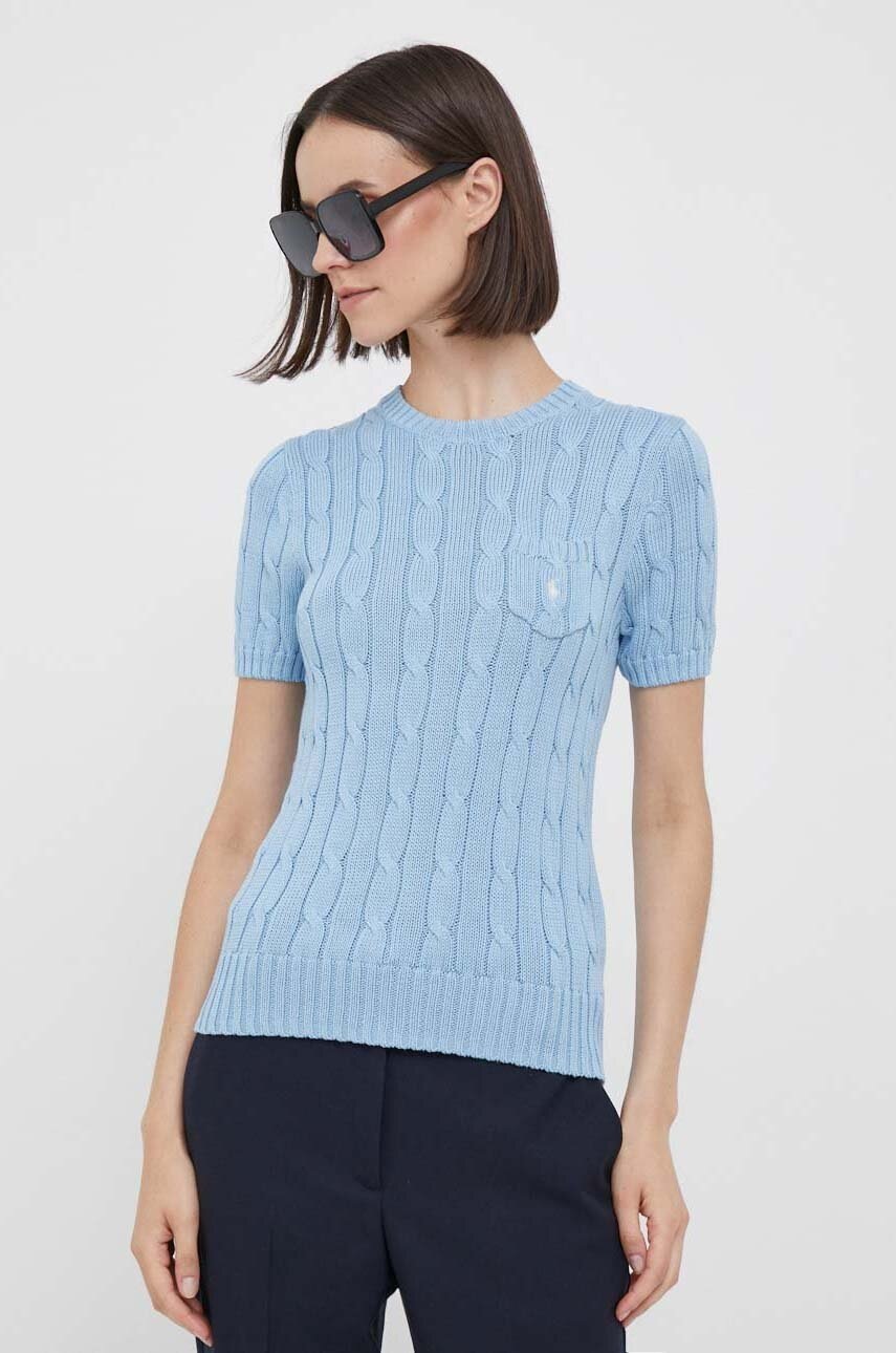 

Памучен пуловер Polo Ralph Lauren в синьо, Син