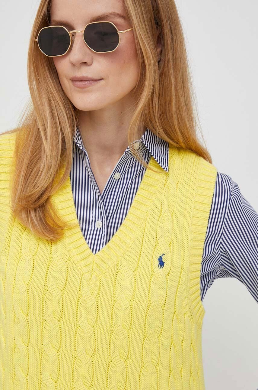 

Хлопковая жилетка Polo Ralph Lauren цвет жёлтый