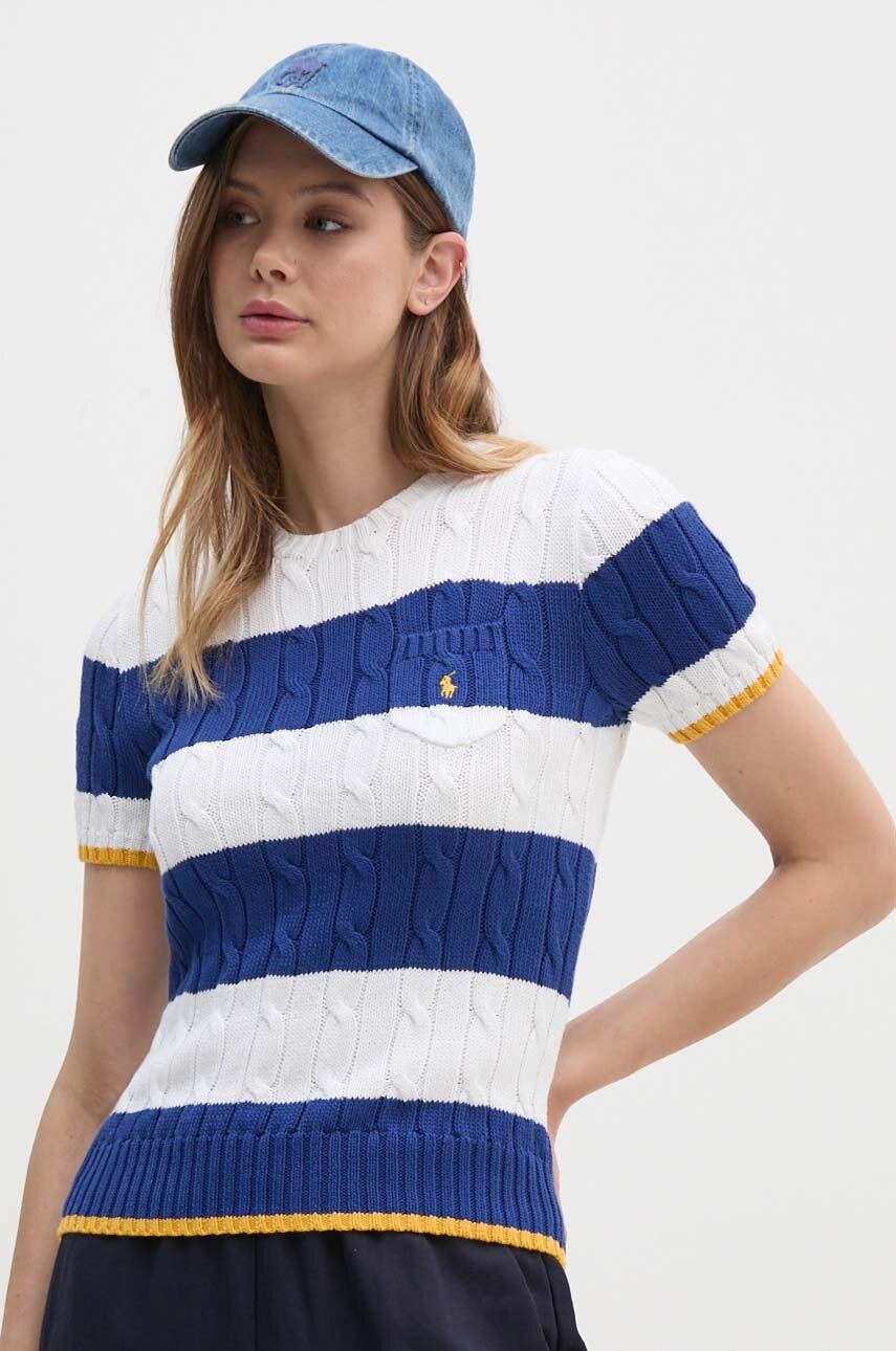 

Памучен пуловер Polo Ralph Lauren в бяло от лека материя, Бял