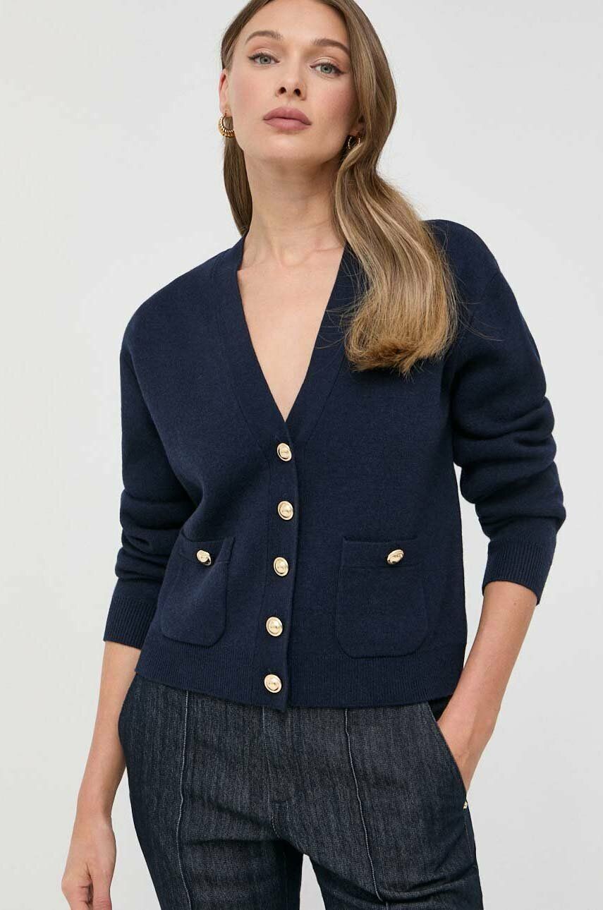 MICHAEL Michael Kors cardigan din amestec de lana culoarea albastru marin, light