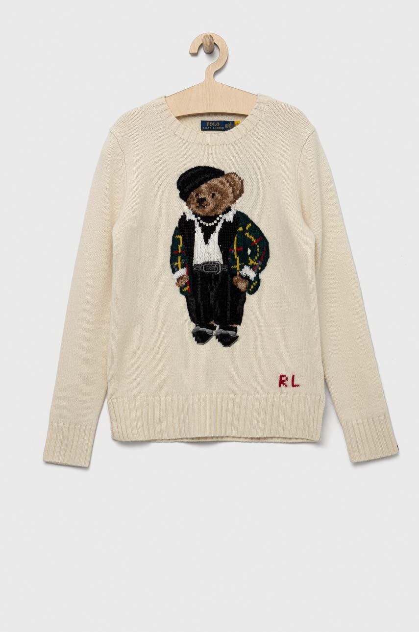 

Вовняний светр Polo Ralph Lauren жіночий колір бежевий легкий