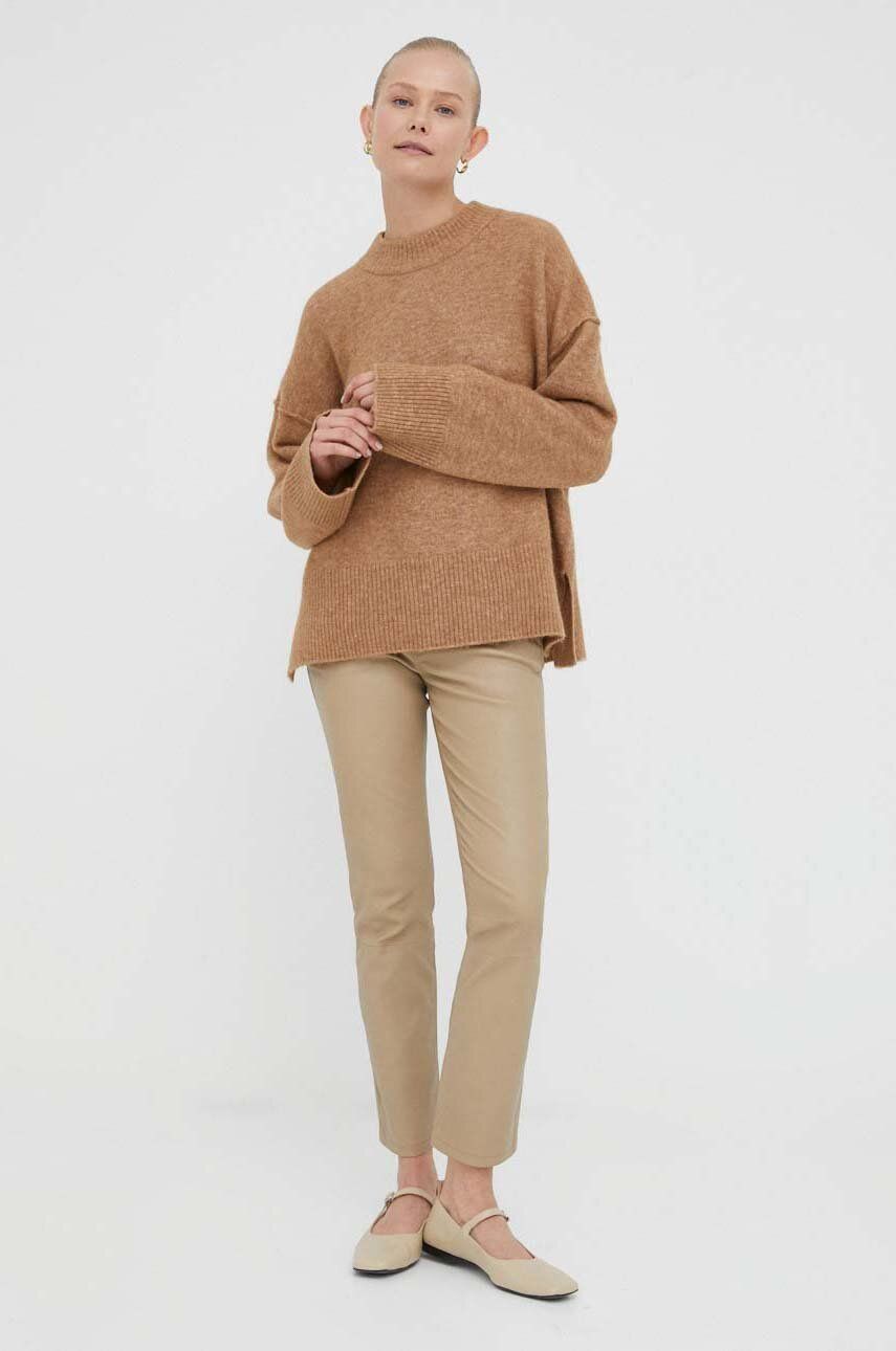 Day Birger et Mikkelsen pulover de lana femei, culoarea maro, călduros answear.ro