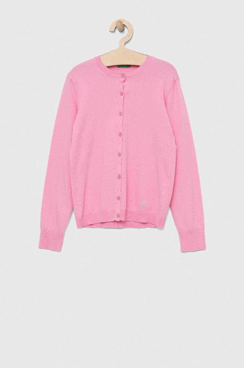 

Дитячий кардиган United Colors of Benetton колір рожевий легкий
