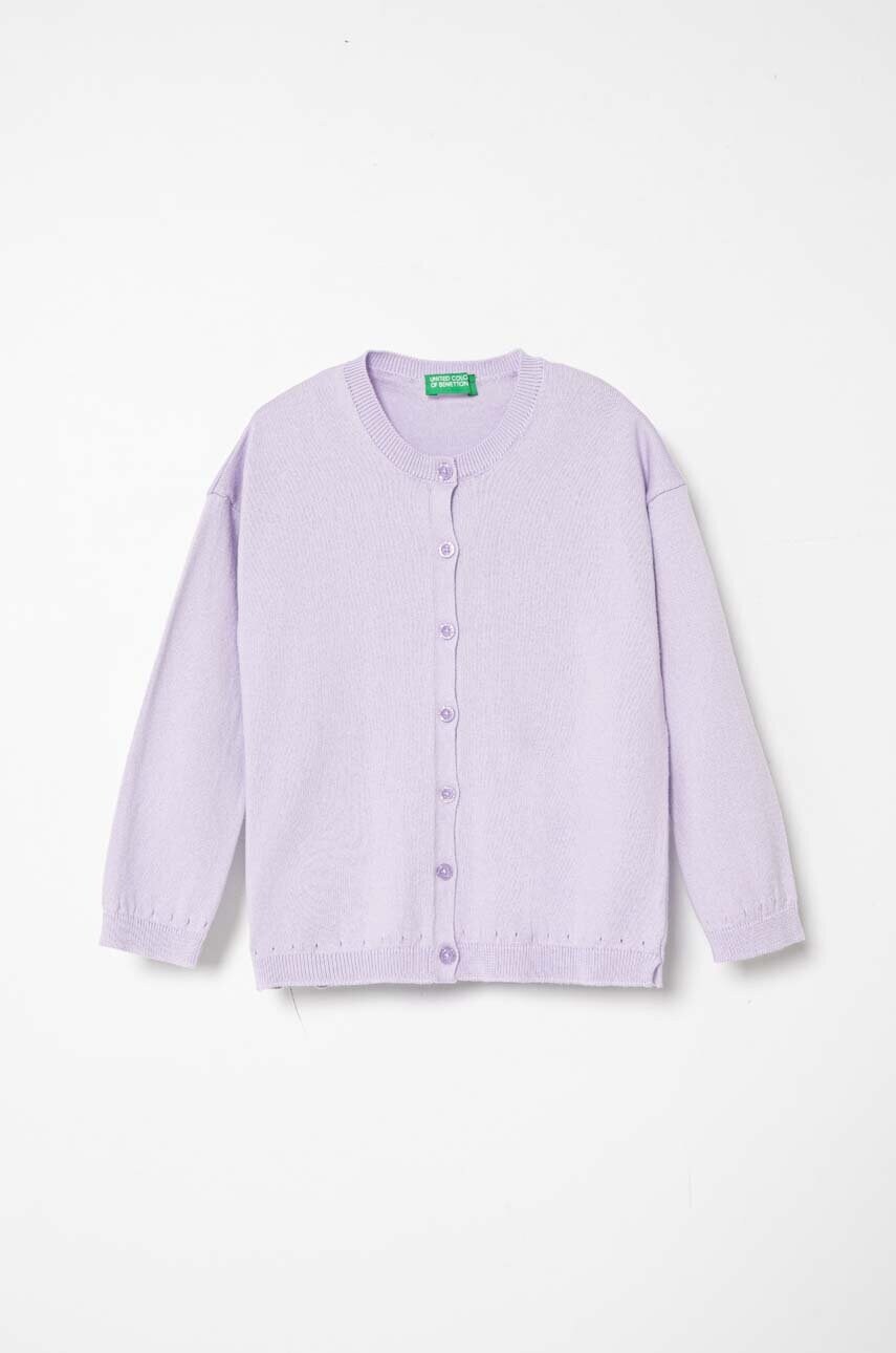United Colors of Benetton cardigan copii culoarea roz, light