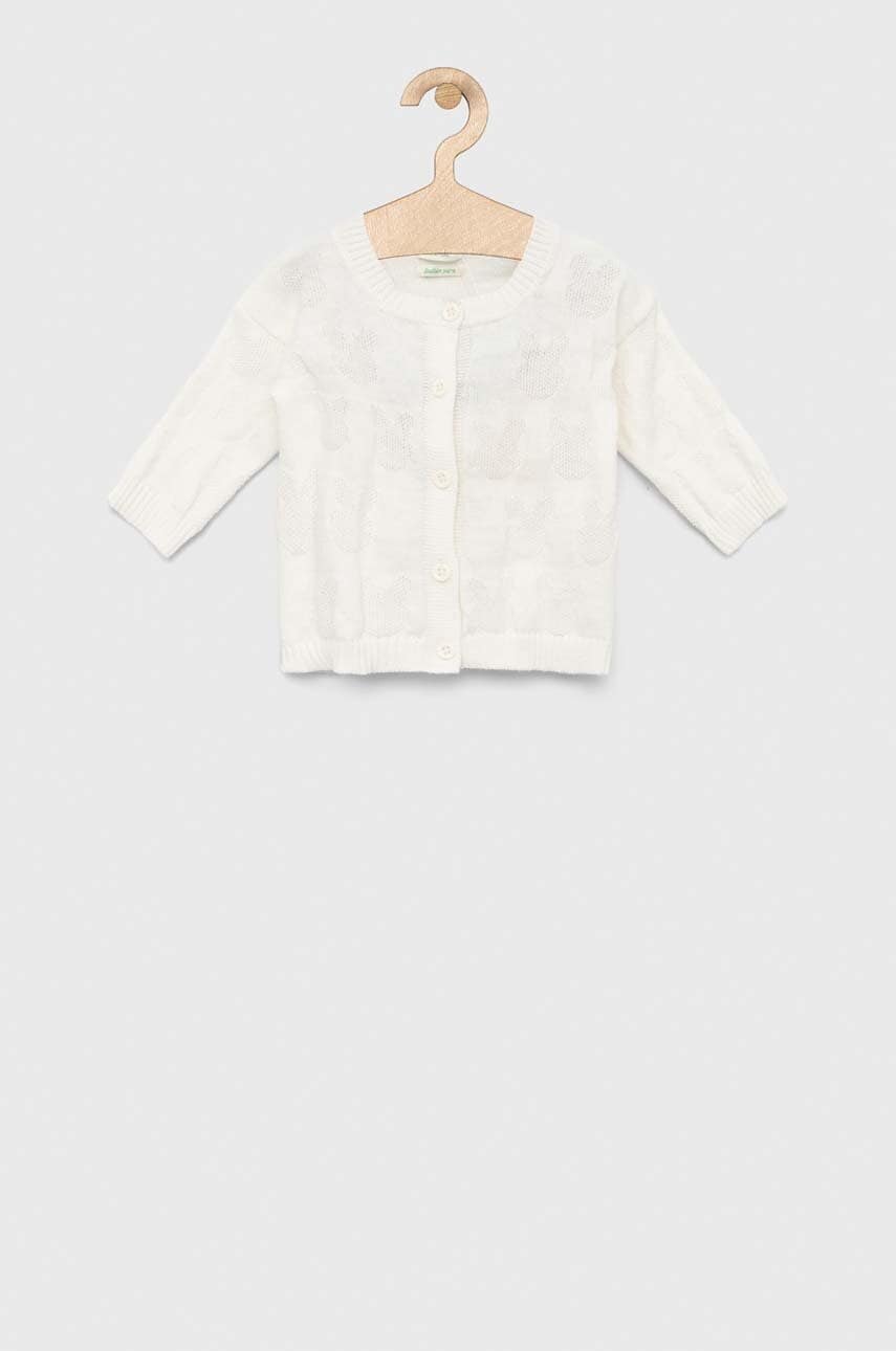 United Colors Of Benetton cardigan bebe culoarea alb, light
