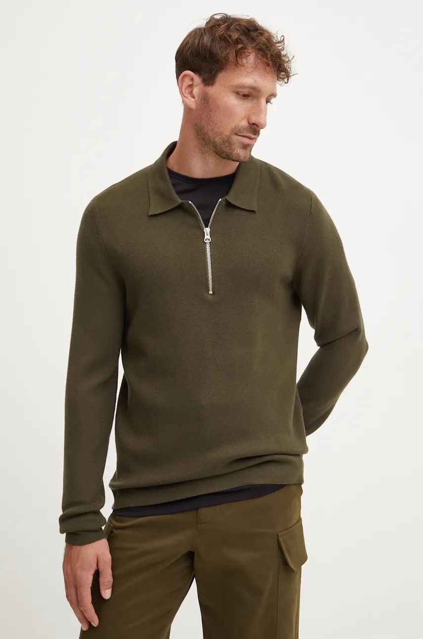 Samsoe Samsoe pulover bărbați, culoarea verde