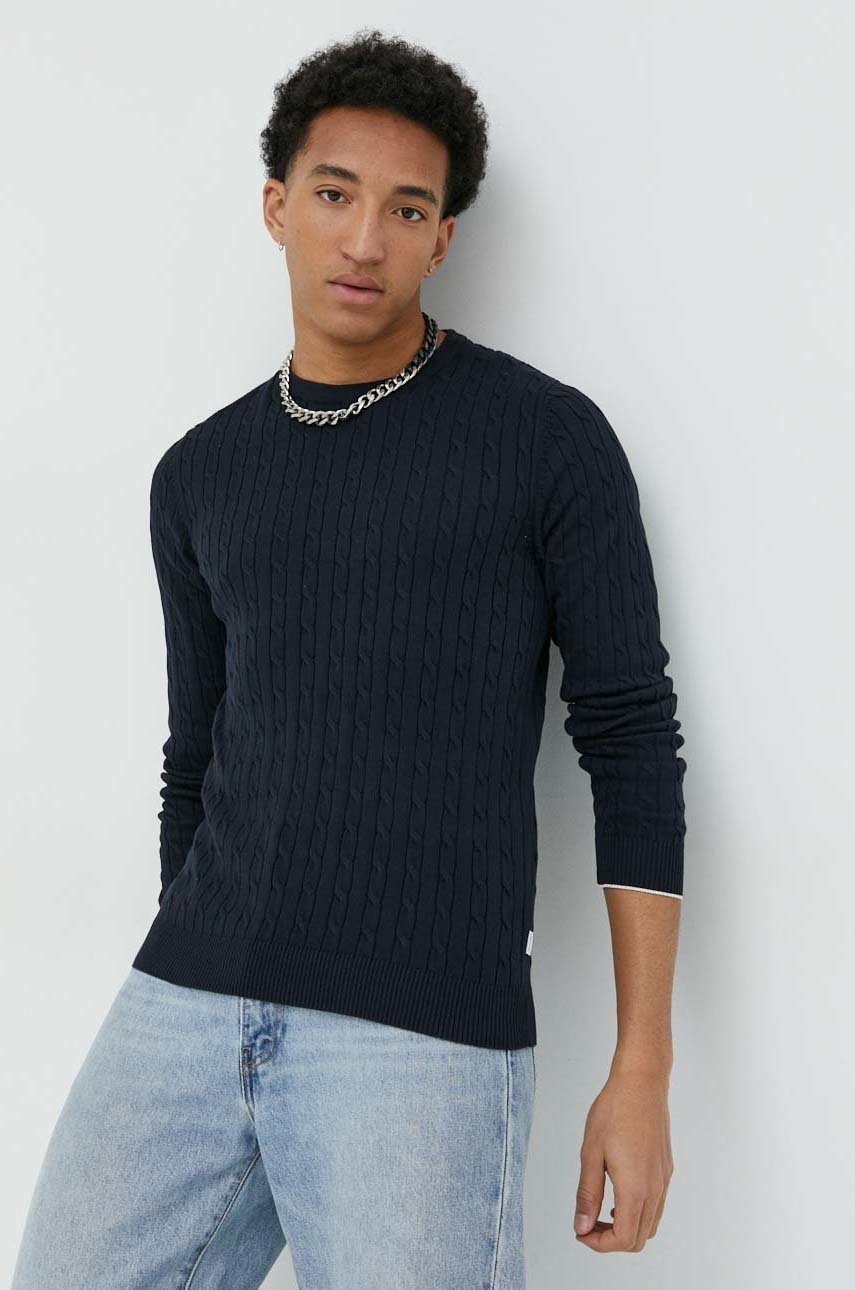 

Бавовняний светр Jack & Jones чоловічий колір синій легкий