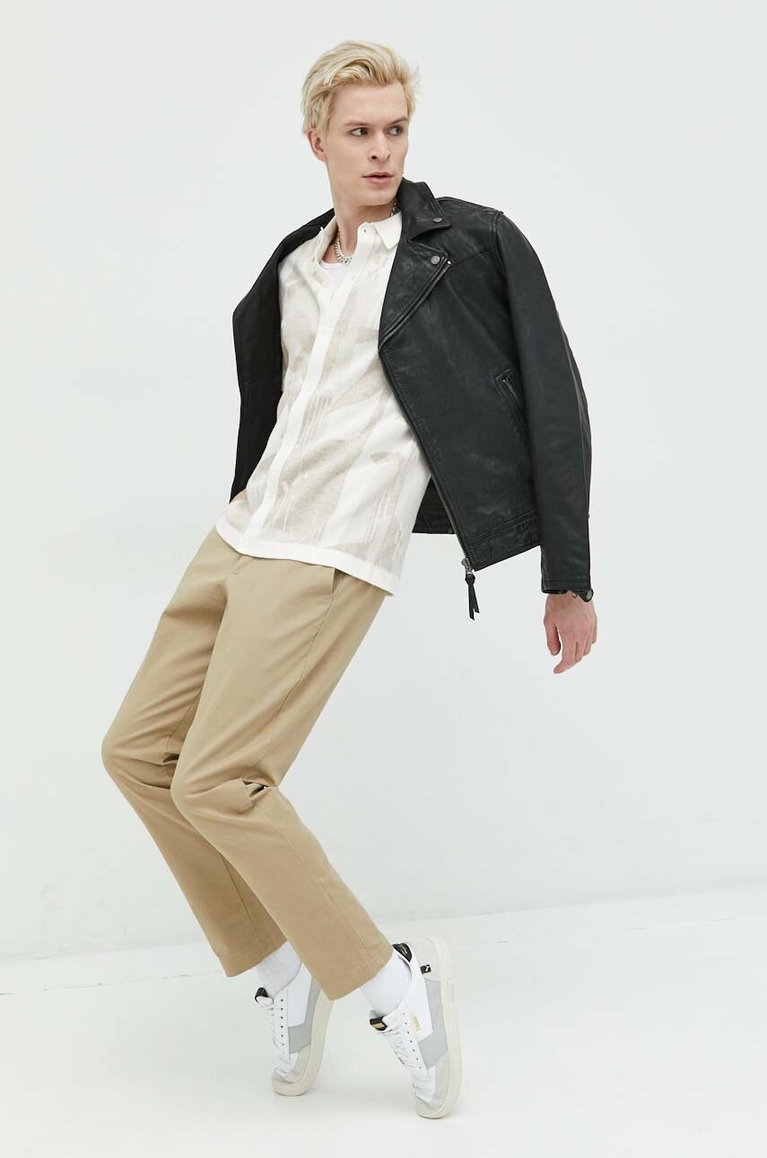 Πλεκτή ζακέτα Abercrombie & Fitch χρώμα: μπεζ φωτογραφία