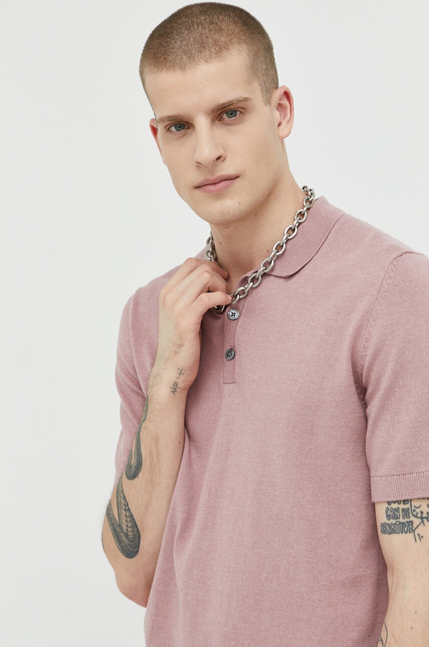 

Свитер Jack & Jones JJEEMIL мужской цвет розовый