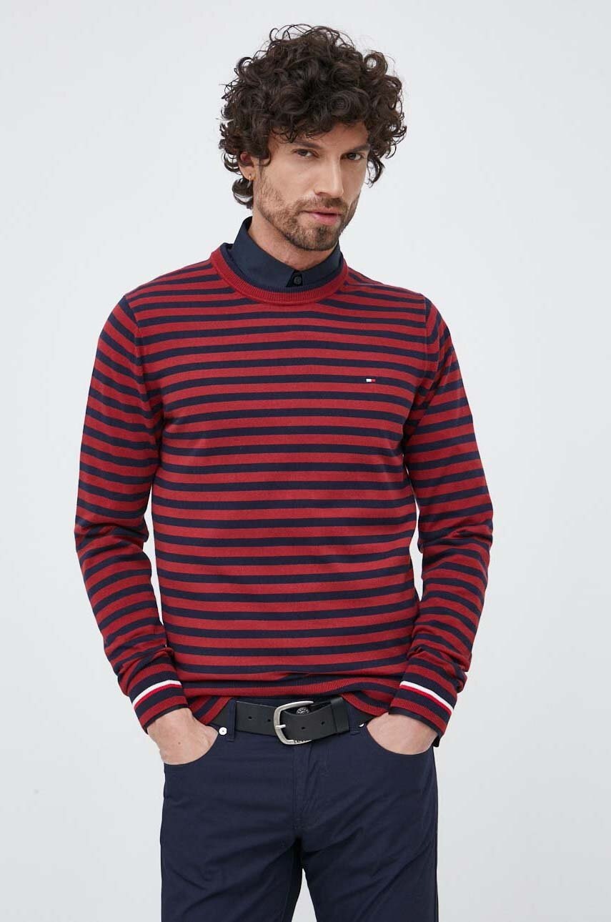 

Светр Tommy Hilfiger чоловічий колір бордовий легкий