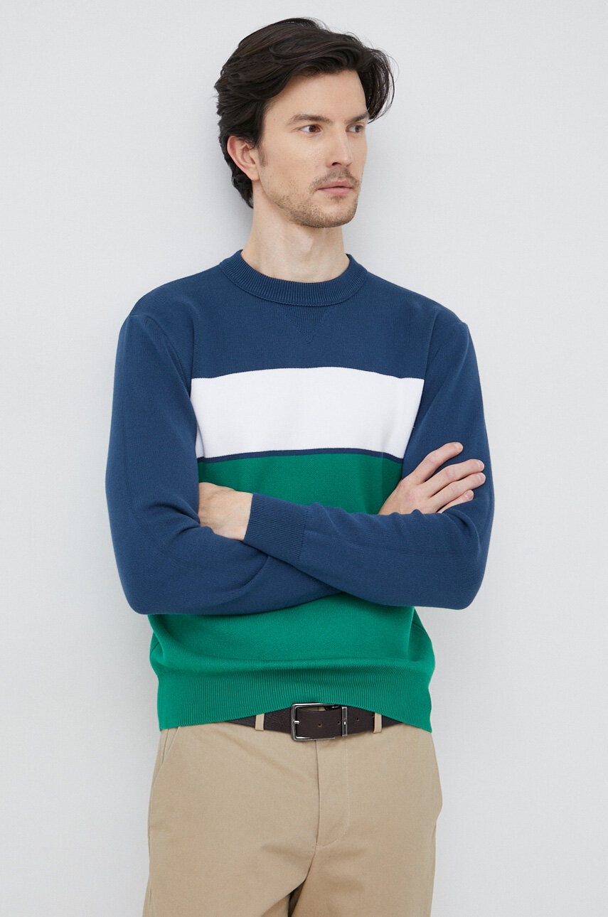 

Светр United Colors of Benetton чоловічий колір синій легкий