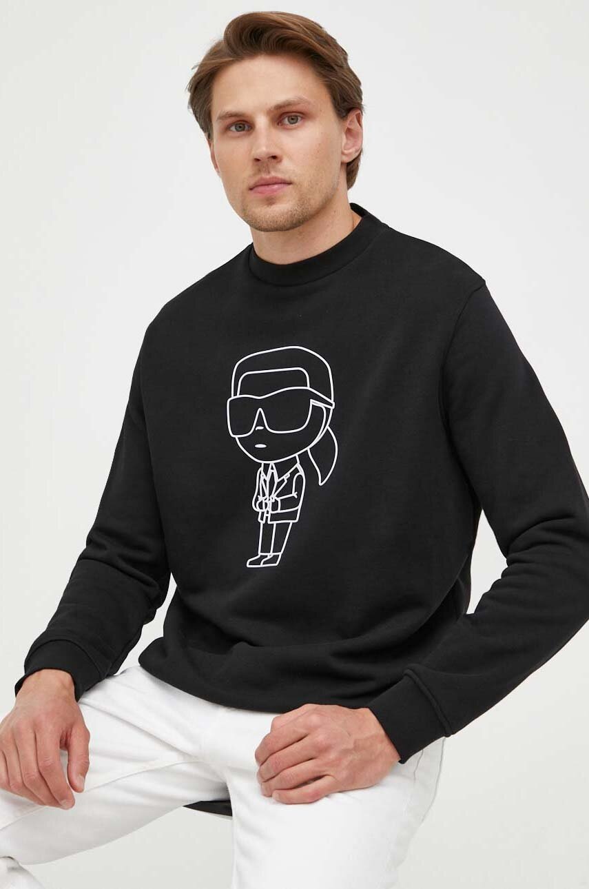 

Кофта Karl Lagerfeld мужская цвет чёрный с аппликацией