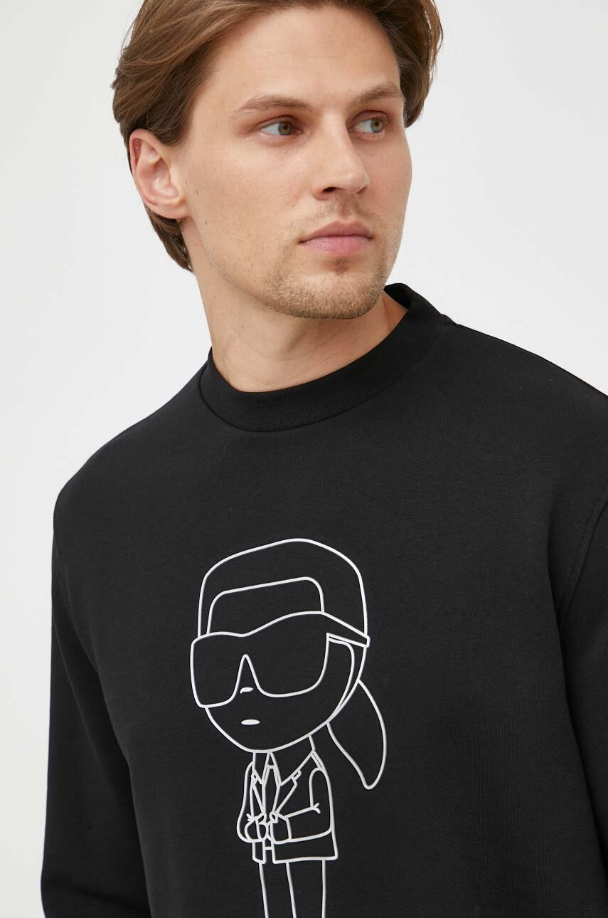 

Суичър Karl Lagerfeld в черно с апликация, Черен