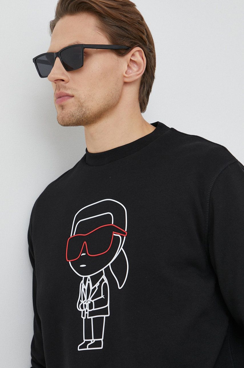 Karl Lagerfeld bluza barbati, culoarea negru, cu imprimeu answear.ro imagine noua