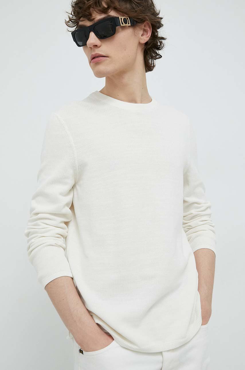 Marc O’Polo pulover de bumbac barbati, culoarea alb, light Alb imagine noua