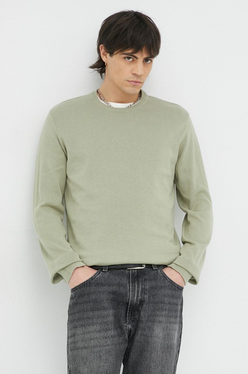 Wrangler pulover de bumbac culoarea verde, light