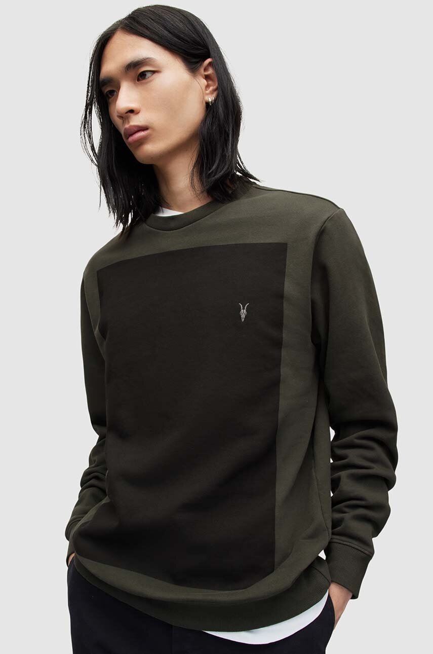 

Хлопковая кофта AllSaints цвет зелёный